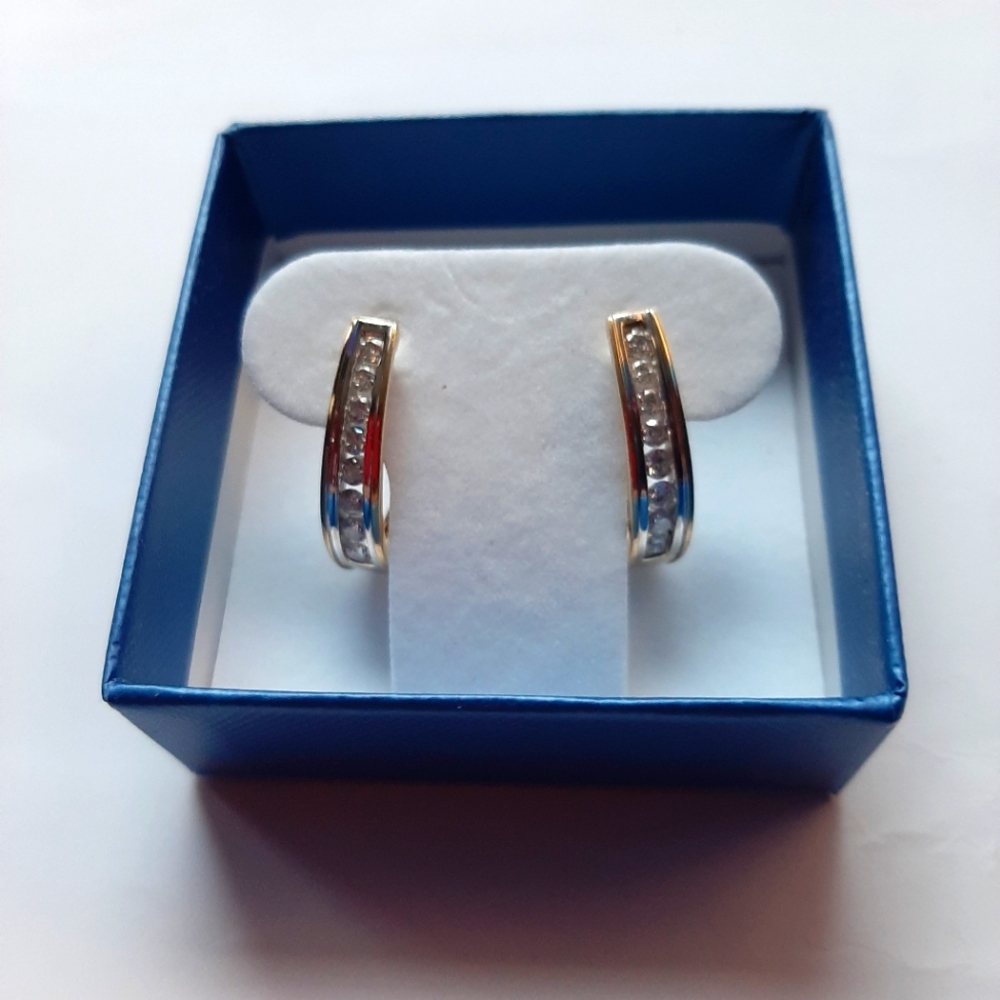 Diamond Hoop Lever Back Earrings w/appraisal